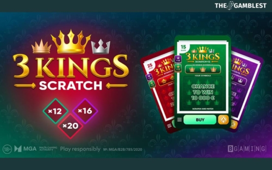 BGaming adds jewel to its Crown With 3 Kings Scratch
