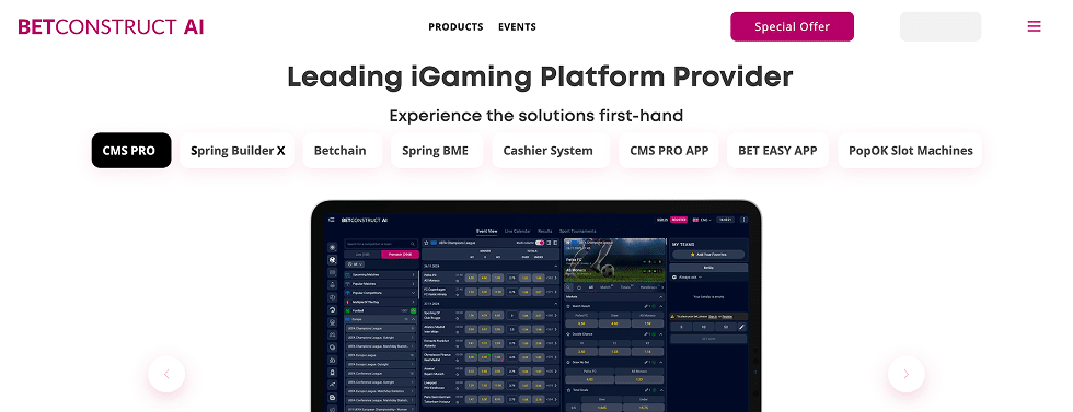 betconstruct landing page