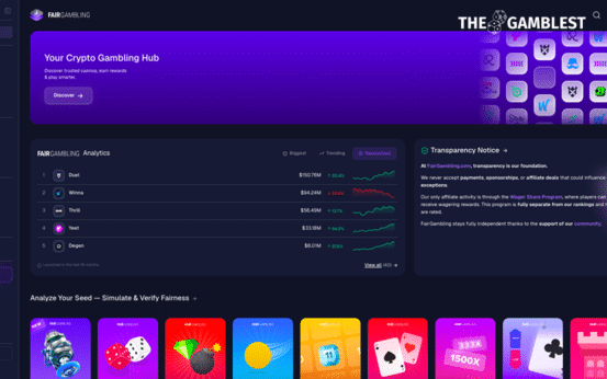 FairGambling Launches Crypto Casino Review and Analytics Platform With Provably Fair Tools and Extra Rewards